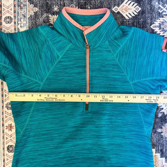Burton AK Women’s Turbine 1/4 Zip Fleece Sweater Pullover Teal & Pink Size Large - Picture 12 of 14